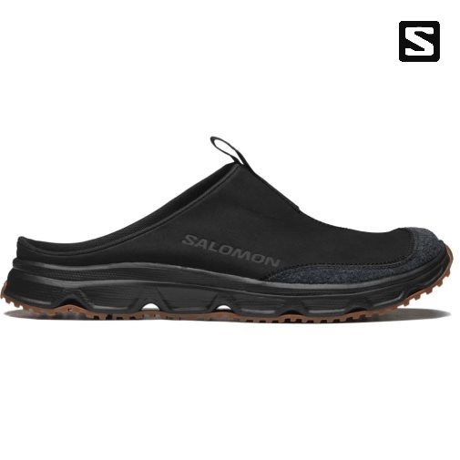 Black Salomon Rx Leather Advanced Men's Slides | PH 80157T